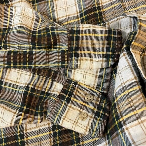 Chapel Hill Yellow White Green Plaid Cotton Blend Button Down Shirt size  XL - Picture 4 of 11